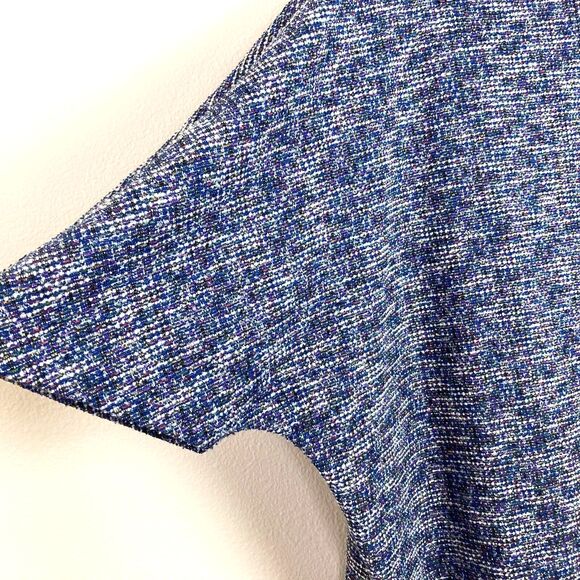 Lane Bryant Womens Blue Tweed Sweater Size 14-16 Textured Cowl Neck Pouch Pocket - Picture 8 of 8